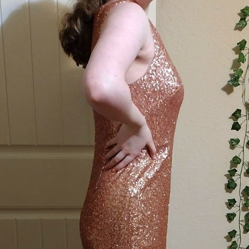 Gianni Bini New Size 12 Juliet Pink Sequin Sleeveless Maxi Flare Dress - Picture 3 of 10